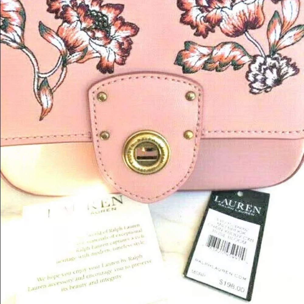 Lauren Ralph Lauren Millbrook Rose Bloom Chain Crossbody NWT